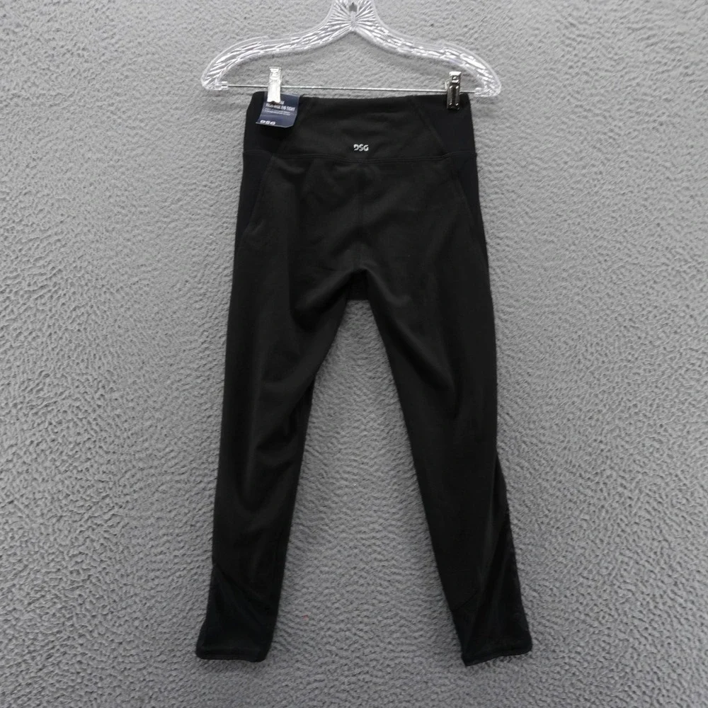 DSG Girls Momentum Mesh Tight High Rise 7/8 Leggings Pure Black Size L 14 NEW